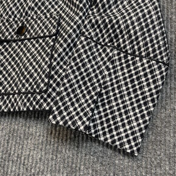 SPANX Womens Size XL Ponte Lady Jacket Stretch Jacquard Black Plaid Blazer NEW - Picture 5 of 12